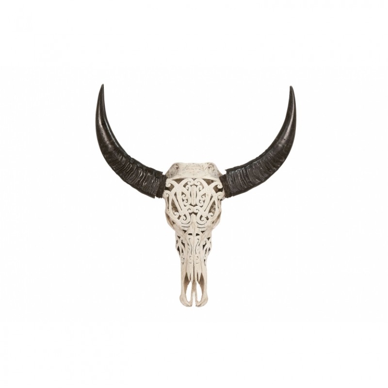 BUFFALO SKULL WITH CARVING UNIQUE PIECES - DECOR OBJECTS